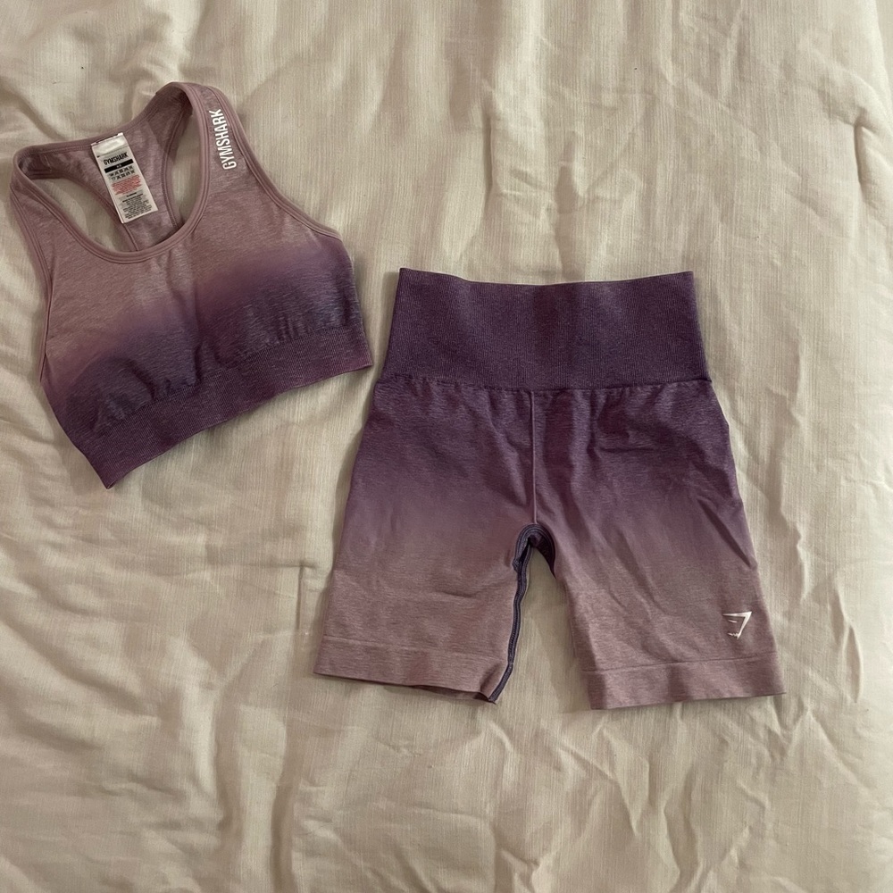 Gymshark purple ombré workout set